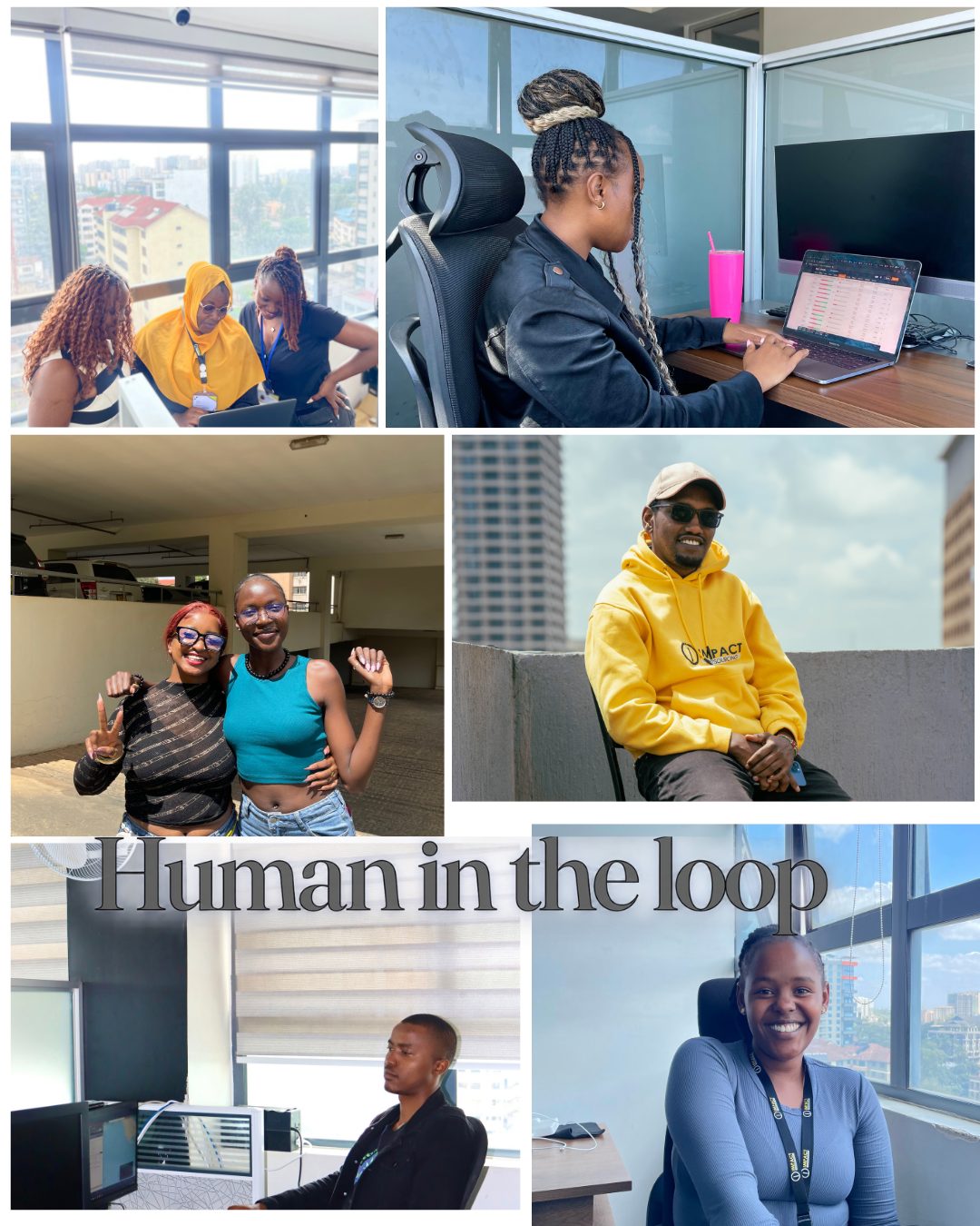 The Impact Outsourcing human in the loop team at work in their Nairobi office